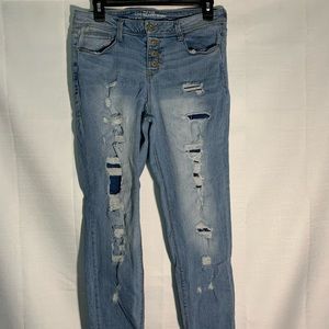NoBo Midrise relaxed skinny jeans distressed size 13